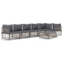 Set muebles de jardín 7 pzas y cojines ratán PE gris antracita de vidaXL, Sofás de exterior - Ref: Foro24-3186757, Precio: 57...
