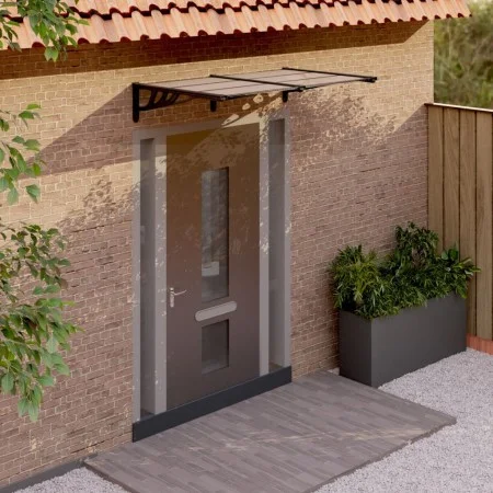 Marquesina de puerta policarbonato negro 152,5x90 cm de vidaXL, Toldos - Ref: Foro24-153698, Precio: 67,28 €, Descuento: %