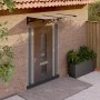 Marquesina de puerta policarbonato negro 152,5x90 cm de vidaXL, Toldos - Ref: Foro24-153698, Precio: 67,28 €, Descuento: %