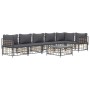 Set muebles de jardín 7 pzas y cojines ratán PE gris antracita de vidaXL, Sofás de exterior - Ref: Foro24-3186757, Precio: 57...