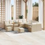 Conjunto de sofá de jardín con cojín 13 pcs Beige Poliratán en Sofás de exterior | Comprar online en Foru.es