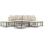 Juego de muebles de jardín 6 pzas cojines antracita ratán PE de vidaXL, Sofás de exterior - Ref: Foro24-3186758, Precio: 426,...