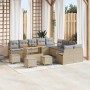Conjunto de sofás de jardín 14 pcs Beige ratán sintético en Sofás de exterior | Comprar online en Foru.es