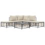 Juego de muebles de jardín 6 pzas cojines antracita ratán PE de vidaXL, Sofás de exterior - Ref: Foro24-3186758, Precio: 426,...