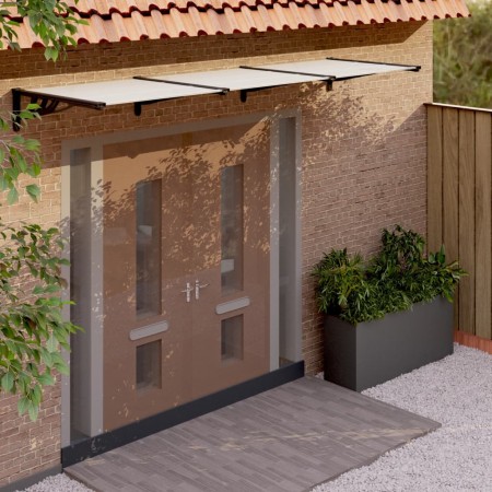 Marquesina puerta policarbonato negro y transparente 358,5x90cm de vidaXL, Toldos - Ref: Foro24-153688, Precio: 107,79 €, Des...