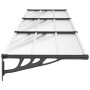 Marquesina puerta policarbonato negro y transparente 358,5x90cm de vidaXL, Toldos - Ref: Foro24-153688, Precio: 107,79 €, Des...