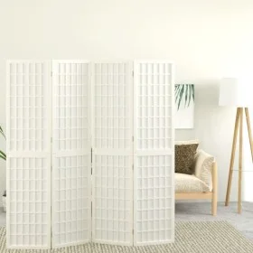 Folding screen with 4 Japanese-style white panels 160x170 cm by vidaXL, Room dividers - Ref: Foro24-352088, Price: 167,69 €, ...
