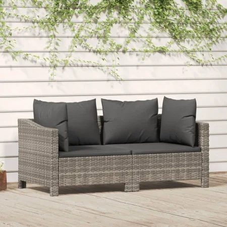 Set de muebles de jardín 2 pzas cojines ratán sintético gris de vidaXL, Conjuntos de jardín - Ref: Foro24-362684, Precio: 201...