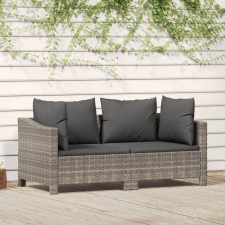Set de muebles de jardín 2 pzas cojines ratán sintético gris de vidaXL, Conjuntos de jardín - Ref: Foro24-362684, Precio: 207...