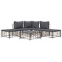 Juego de muebles de jardín 6 pzas cojines antracita ratán PE de vidaXL, Sofás de exterior - Ref: Foro24-3186759, Precio: 424,...