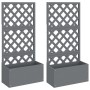 Jardineras con enrejado 2 unidades WPC gris 65x33x135 cm de vidaXL, Maceteros y jardineras - Ref: Foro24-3154899, Precio: 305...