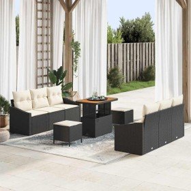 Conjunto de sofás de jardín 9 pcs Negro ratán sintético en Sofás de exterior | Comprar online en Foru.es