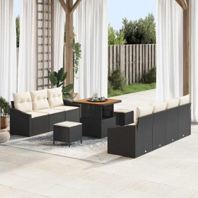 Conjunto de sofás de jardín 10 pcs Negro ratán sintético en Sofás de exterior | Comprar online en Foru.es