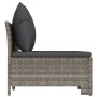 Set de muebles de jardín 3 pzas y cojines ratán sintético gris de vidaXL, Conjuntos de jardín - Ref: Foro24-362692, Precio: 2...