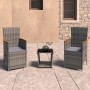Set de muebles de jardín 3 pzas y cojines ratán sintético gris en Conjuntos de jardín | Comprar online en Foru.es