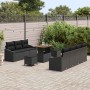 Conjunto de sofás de jardín 10 pcs Negro ratán sintético en Sofás de exterior | Comprar online en Foru.es
