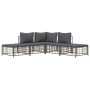 Juego de muebles de jardín 5 pzas y cojines ratán PE antracita de vidaXL, Sofás de exterior - Ref: Foro24-3186761, Precio: 35...
