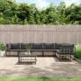 Juego de muebles de jardín 8 pzas y cojines ratán PE antracita de vidaXL, Sofás de exterior - Ref: Foro24-3186763, Precio: 65...