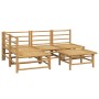 Set de muebles de jardín 5 piezas bambú y cojines gris claro de vidaXL, Conjuntos de jardín - Ref: Foro24-3155106, Precio: 49...