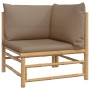 Set de muebles de jardín 7 piezas bambú y cojines gris taupe de vidaXL, Conjuntos de jardín - Ref: Foro24-3155134, Precio: 88...
