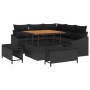Conjunto de sofá de jardín con cojín 8 pcs Negro Poliratán en Sofás de exterior | Comprar online en Foru.es