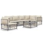 Set muebles de jardín 7 pzas y cojines ratán PE gris antracita de vidaXL, Sofás de exterior - Ref: Foro24-3186766, Precio: 57...