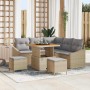 Conjunto de sofá de jardín con cojín 8 pcs Beige Poliratán en Sofás de exterior | Comprar online en Foru.es