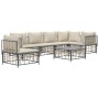 Set muebles de jardín 7 pzas y cojines ratán PE gris antracita de vidaXL, Sofás de exterior - Ref: Foro24-3186766, Precio: 57...
