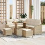 Conjunto de sofás de jardín 8 pcs Beige ratán sintético en Sofás de exterior | Comprar online en Foru.es