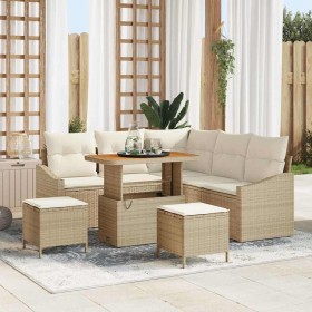 Conjunto de sofás de jardín 8 pcs Beige ratán sintético en Sofás de exterior | Comprar online en Foru.es