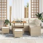Conjunto de sofás de jardín 8 pcs Beige ratán sintético en Sofás de exterior | Comprar online en Foru.es