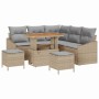 Conjunto de sofá de jardín con cojín 8 pcs Beige Poliratán en Sofás de exterior | Comprar online en Foru.es