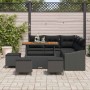 Conjunto de sofá de jardín con cojín 9 pcs Negro Poliratán en Sofás de exterior | Comprar online en Foru.es