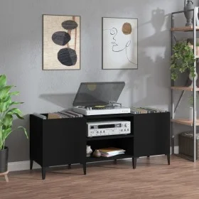 Mueble para discos madera contrachapada negro 121x38x48 cm de vidaXL, Almacenamiento para CD y DVD - Ref: Foro24-831934, Prec...