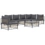 Set muebles de jardín 7 pzas y cojines ratán PE gris antracita de vidaXL, Sofás de exterior - Ref: Foro24-3186767, Precio: 57...
