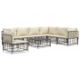 Juego de muebles de jardín 8 pzas y cojines ratán PE antracita de vidaXL, Sofás de exterior - Ref: Foro24-3186768, Precio: 65...