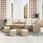Conjunto de sofá de jardín con cojín 10 pcs Beige Poliratán en Sofás de exterior | Comprar online en Foru.es