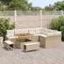 Conjunto de sofá de jardín con cojín 12 pcs Beige Poliratán en Sofás de exterior | Comprar online en Foru.es