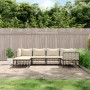 Juego de muebles de jardín 6 pzas cojines antracita ratán PE de vidaXL, Sofás de exterior - Ref: Foro24-3186770, Precio: 495,...