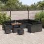 Conjunto de sofá de jardín con cojín 12 pcs Negro Poliratán en Sofás de exterior | Comprar online en Foru.es