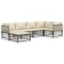 Juego de muebles de jardín 6 pzas cojines antracita ratán PE de vidaXL, Sofás de exterior - Ref: Foro24-3186770, Precio: 495,...