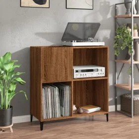 Plywood oak brown record cabinet 84.5x38x89 cm by vidaXL, CD and DVD storage - Ref: Foro24-832004, Price: 87,82 €, Discount: %