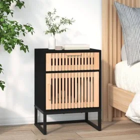 Black iron and plywood nightstand 40x30x55.5 cm by vidaXL, Nightstands - Ref: Foro24-352093, Price: 67,30 €, Discount: %