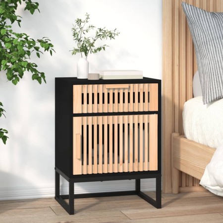 Mesita noche hierro y madera contrachapada negro 40x30x55,5 cm de vidaXL, Mesitas de noche - Ref: Foro24-352093, Precio: 68,2...