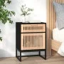 Mesita noche hierro y madera contrachapada negro 40x30x55,5 cm de vidaXL, Mesitas de noche - Ref: Foro24-352093, Precio: 67,3...