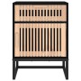 Mesita noche hierro y madera contrachapada negro 40x30x55,5 cm de vidaXL, Mesitas de noche - Ref: Foro24-352093, Precio: 68,2...