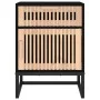 Mesita noche hierro y madera contrachapada negro 40x30x55,5 cm de vidaXL, Mesitas de noche - Ref: Foro24-352093, Precio: 67,3...