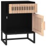 Mesita noche hierro y madera contrachapada negro 40x30x55,5 cm de vidaXL, Mesitas de noche - Ref: Foro24-352093, Precio: 68,2...