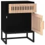 Mesita noche hierro y madera contrachapada negro 40x30x55,5 cm de vidaXL, Mesitas de noche - Ref: Foro24-352093, Precio: 67,3...