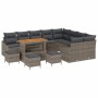 Conjunto de sofá de jardín con cojín 13 pcs Gris Poliratán en Sofás de exterior | Comprar online en Foru.es